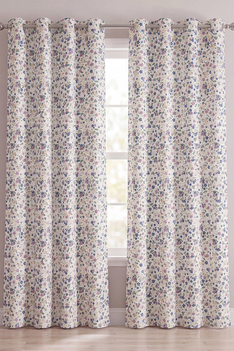 CURTAINS – 8 & 12 RINGS HIGH & EXPORT QUALITY (Cream & Muted Pink)