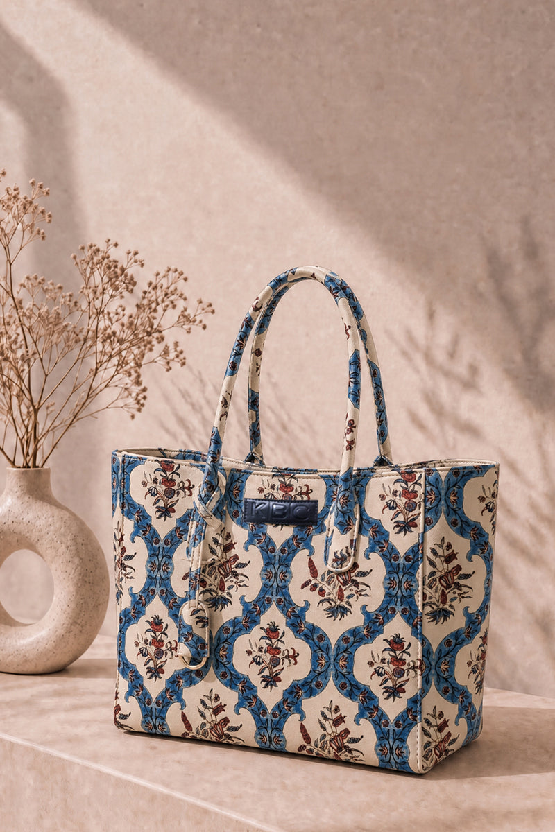Canvas - Handbags (Soft Beige & Royal Blue)