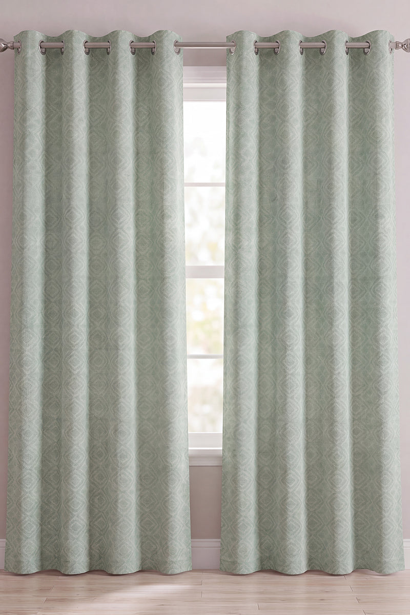 CURTAINS – 10 RINGS HIGH & EXPORT QUALITY (Muted Sage Green)