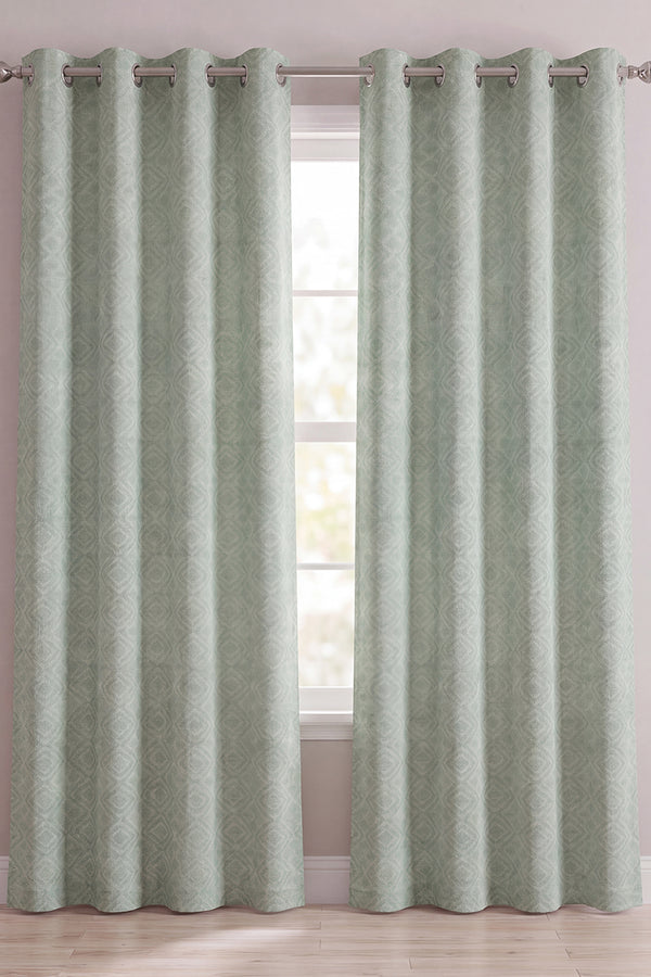 CURTAINS – 10 RINGS HIGH & EXPORT QUALITY (Muted Sage Green)