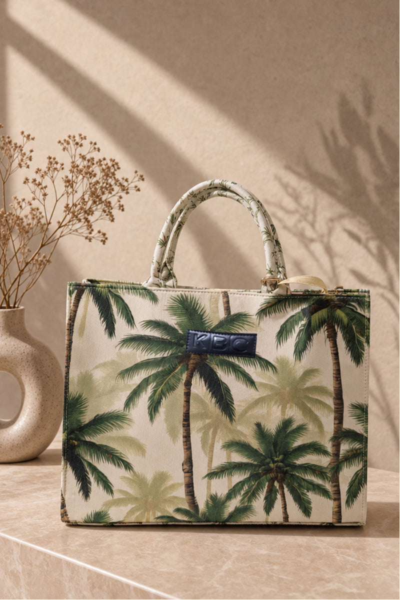 Canvas - Handbags (Cream & Palm Leaf Green)