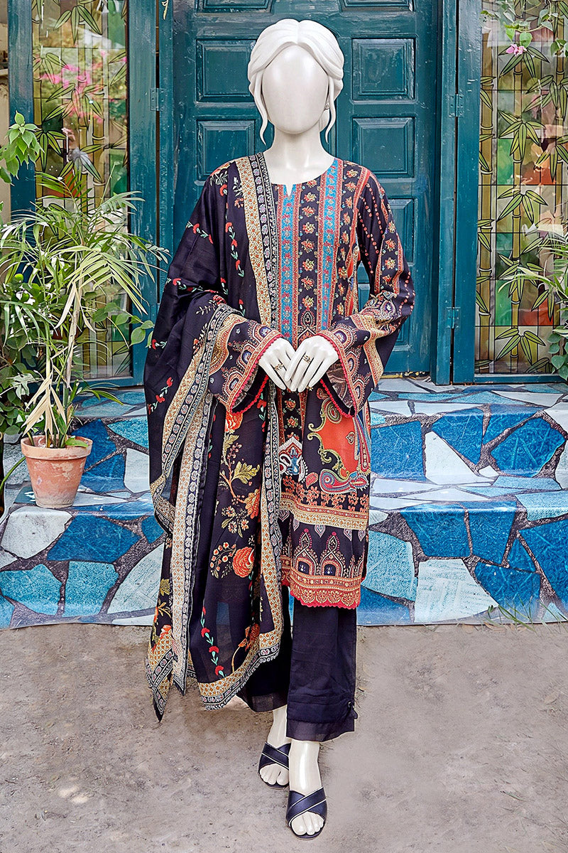 Aryana - 3PC Unstitched Printed Lawn Suit (Midnight Violent)