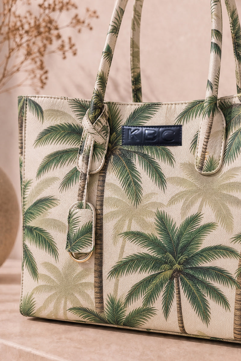 Canvas - Handbags (Cream & Palm Leaf Green)