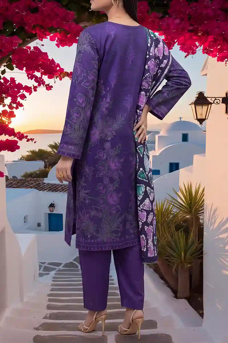 Aabruh Vol-1 3PC Unstitched Printed Lawn Suit (Deep Royal Violent)