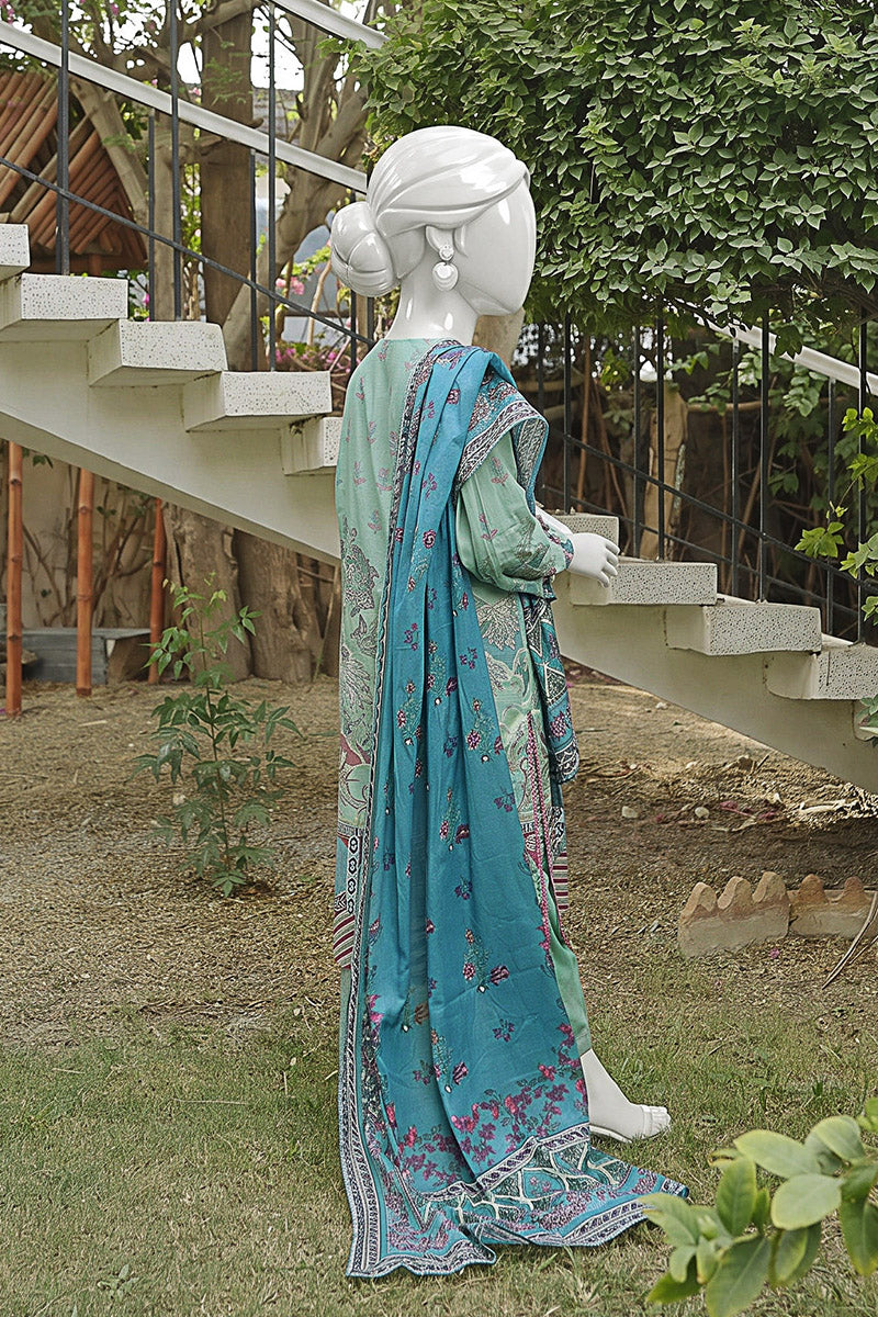 Aryana - 3PC Unstitched Printed Lawn Suit (Mint Turquoius)