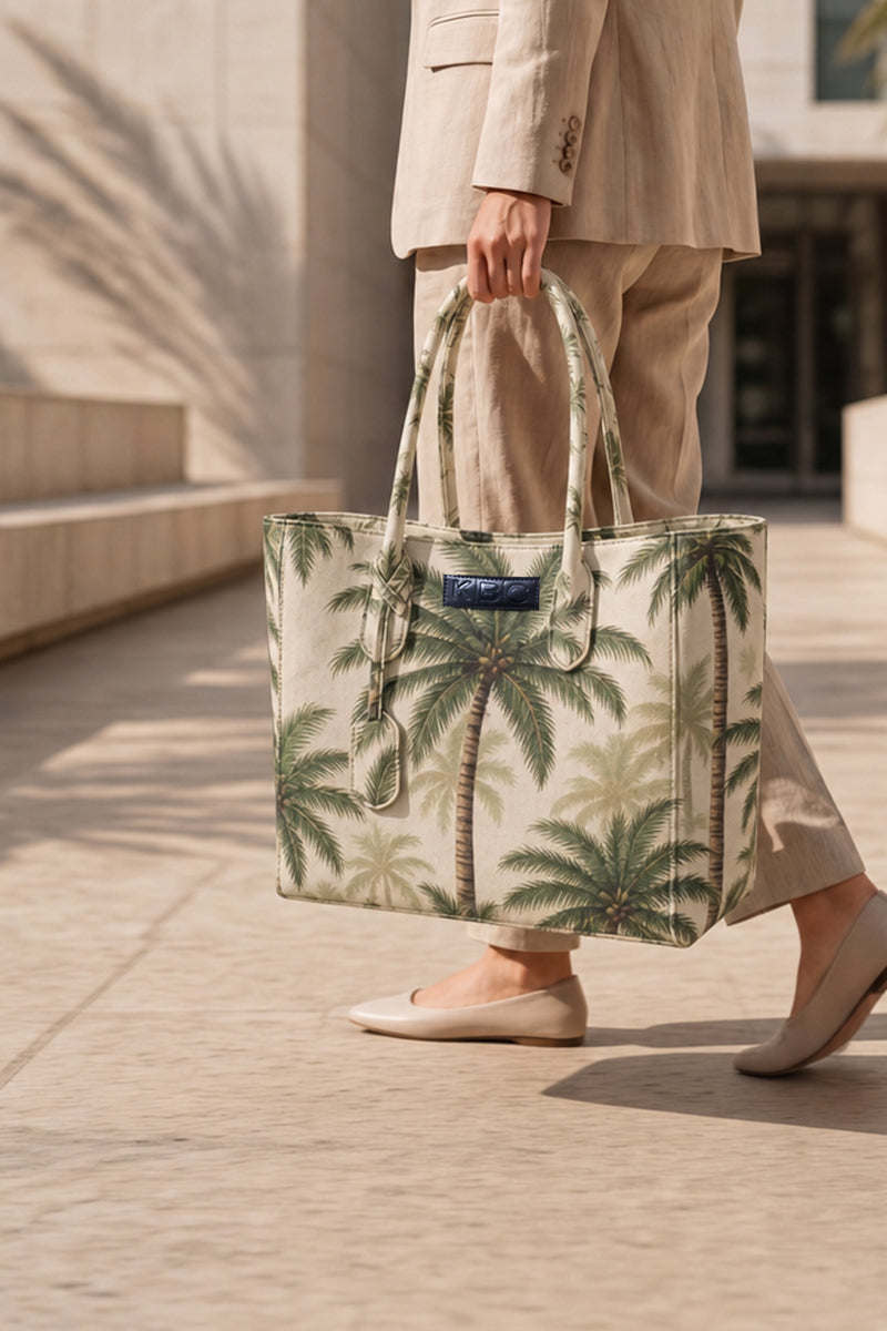 Canvas - Handbags (Cream & Palm Leaf Green)