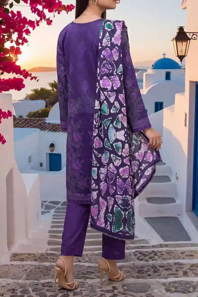 Aabruh Vol-1 3PC Unstitched Printed Lawn Suit (Deep Royal Violent)