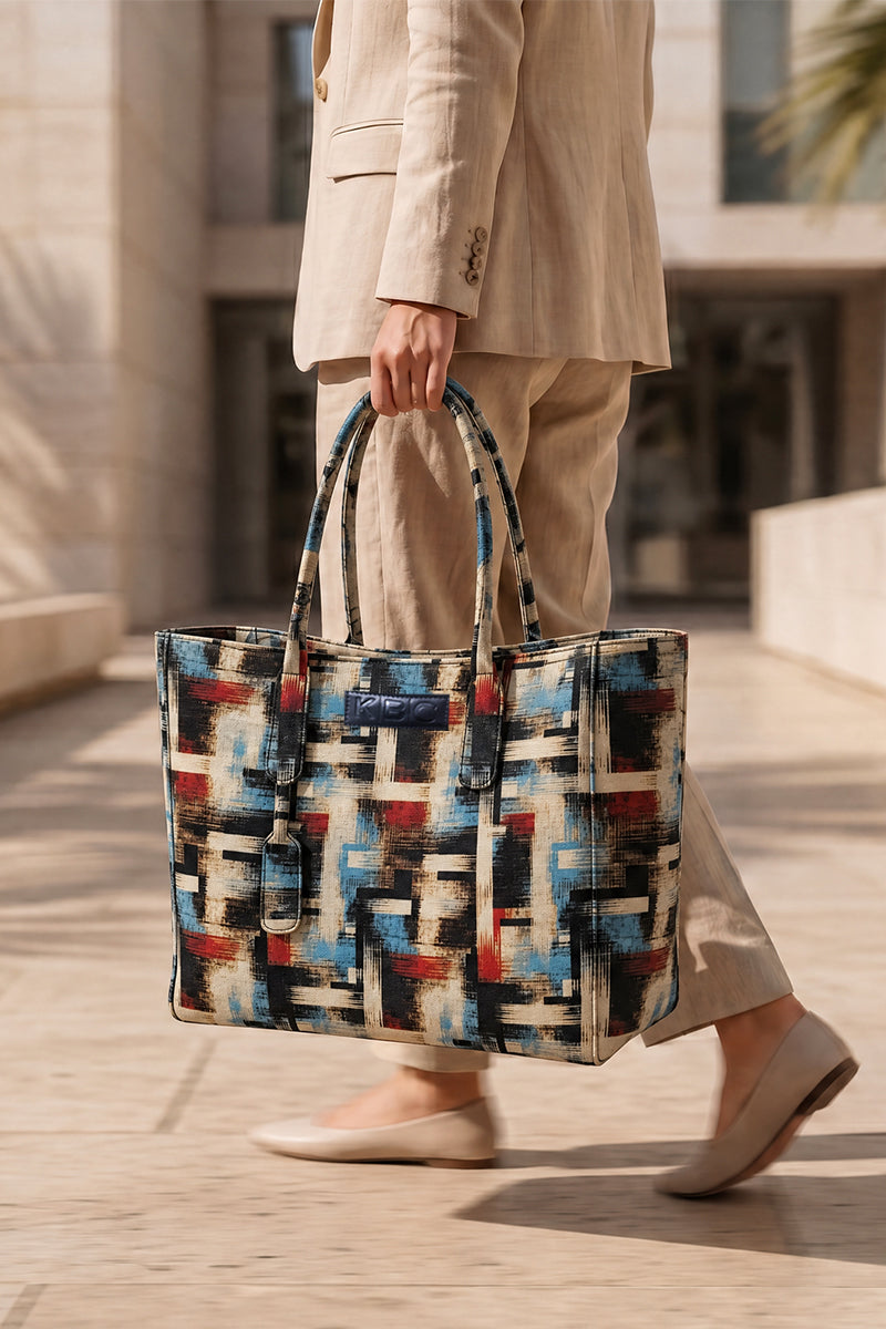 Canvas - Handbags (Steel Blue, Black & Red)