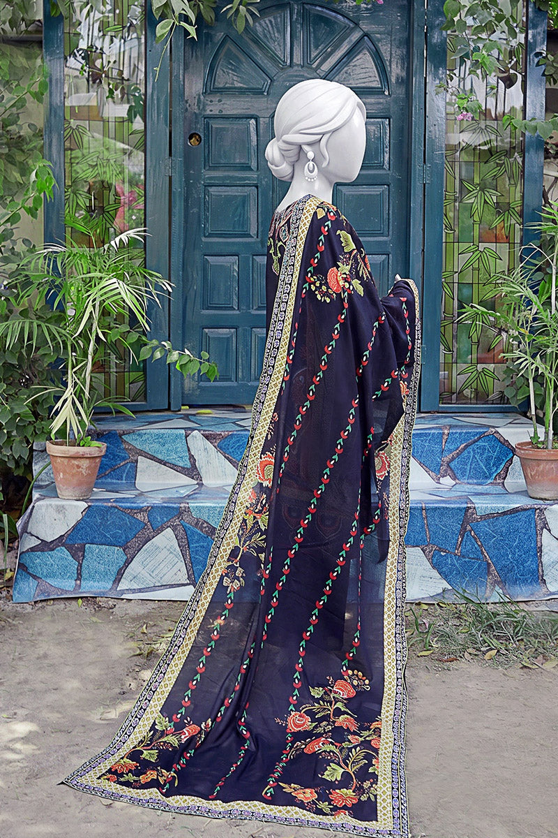 Aryana - 3PC Unstitched Printed Lawn Suit (Midnight Violent)