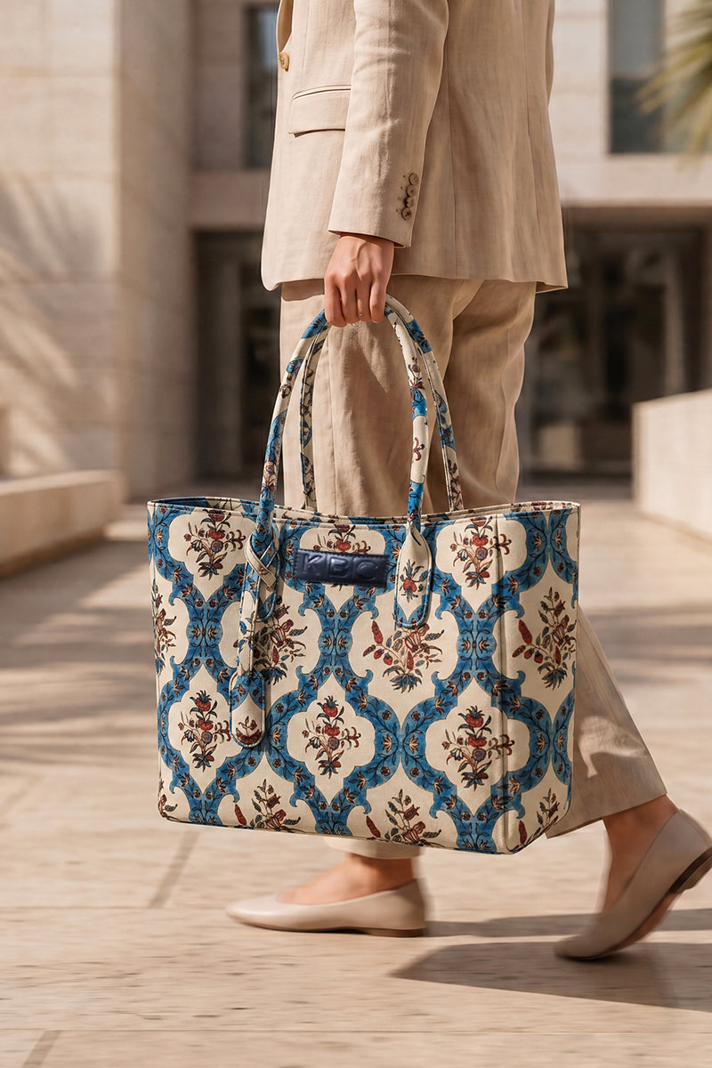 Canvas - Handbags (Soft Beige & Royal Blue)