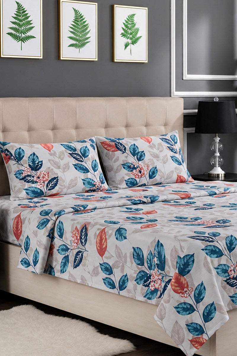 Premium Cotton Fitted Bed Sheet Set By KBCFashion (Cream)