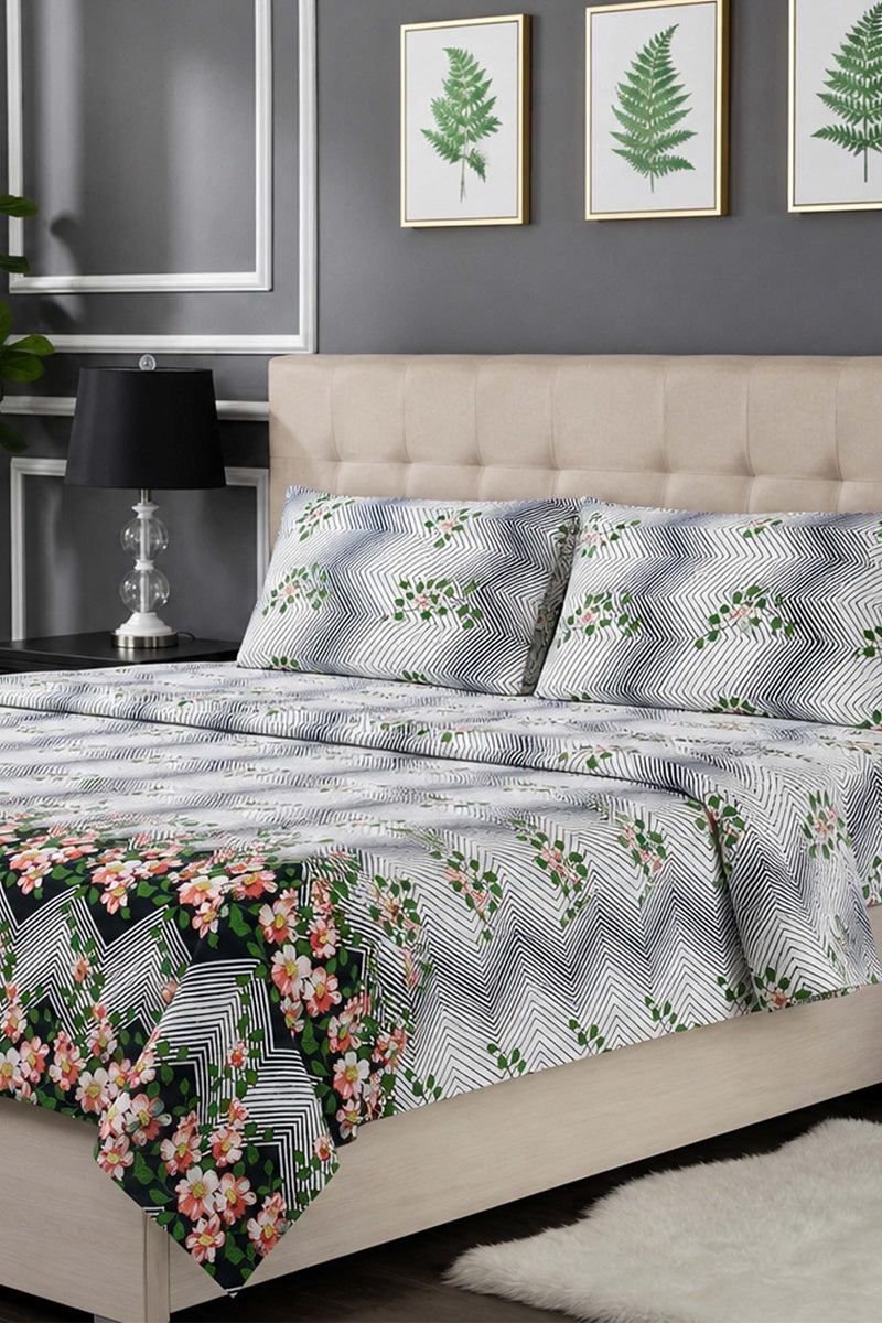 Premium Cotton Fitted Bed Sheet Set By KBCFashion (Light Gray)