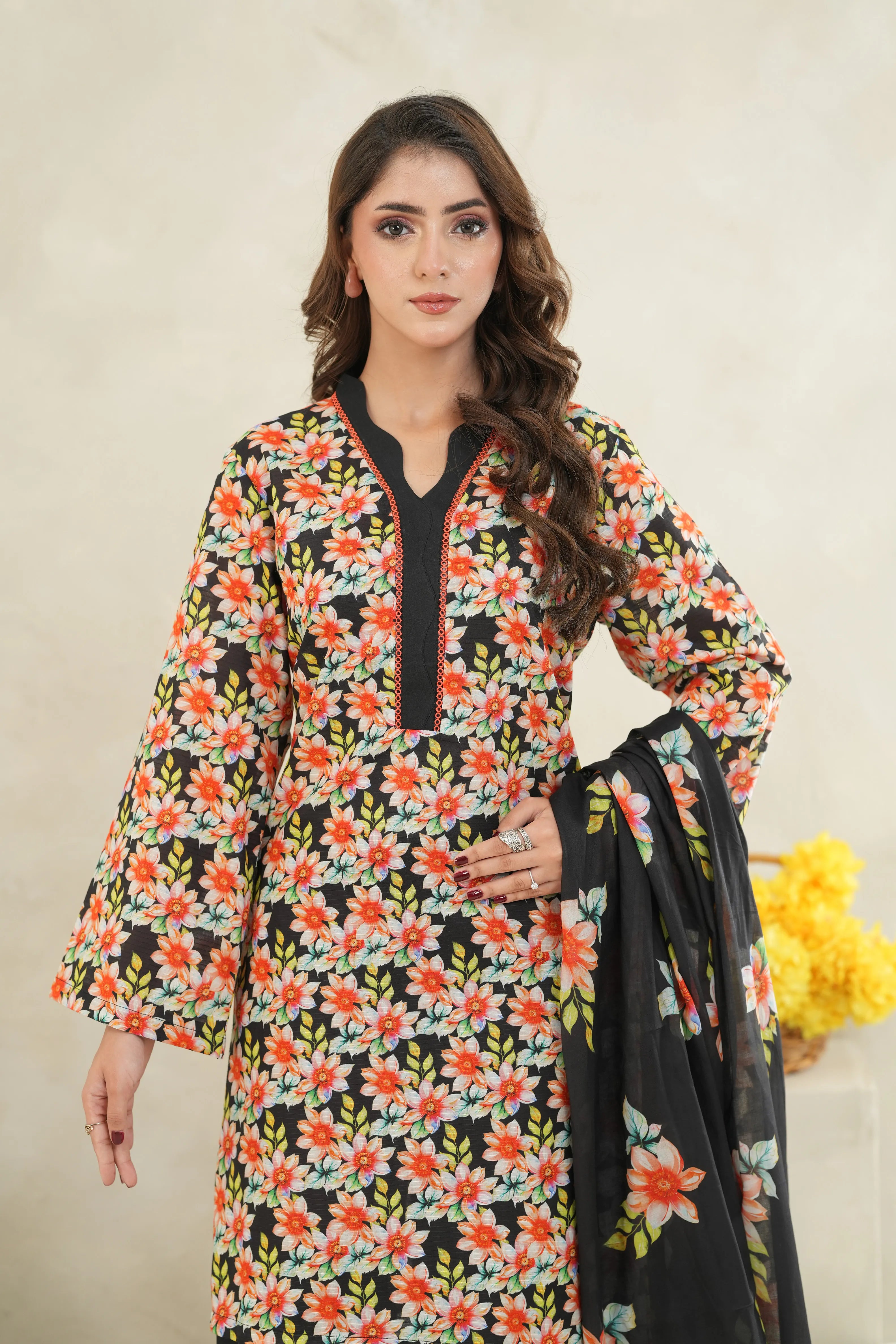 Midnight Floral Elegance Lawn Set