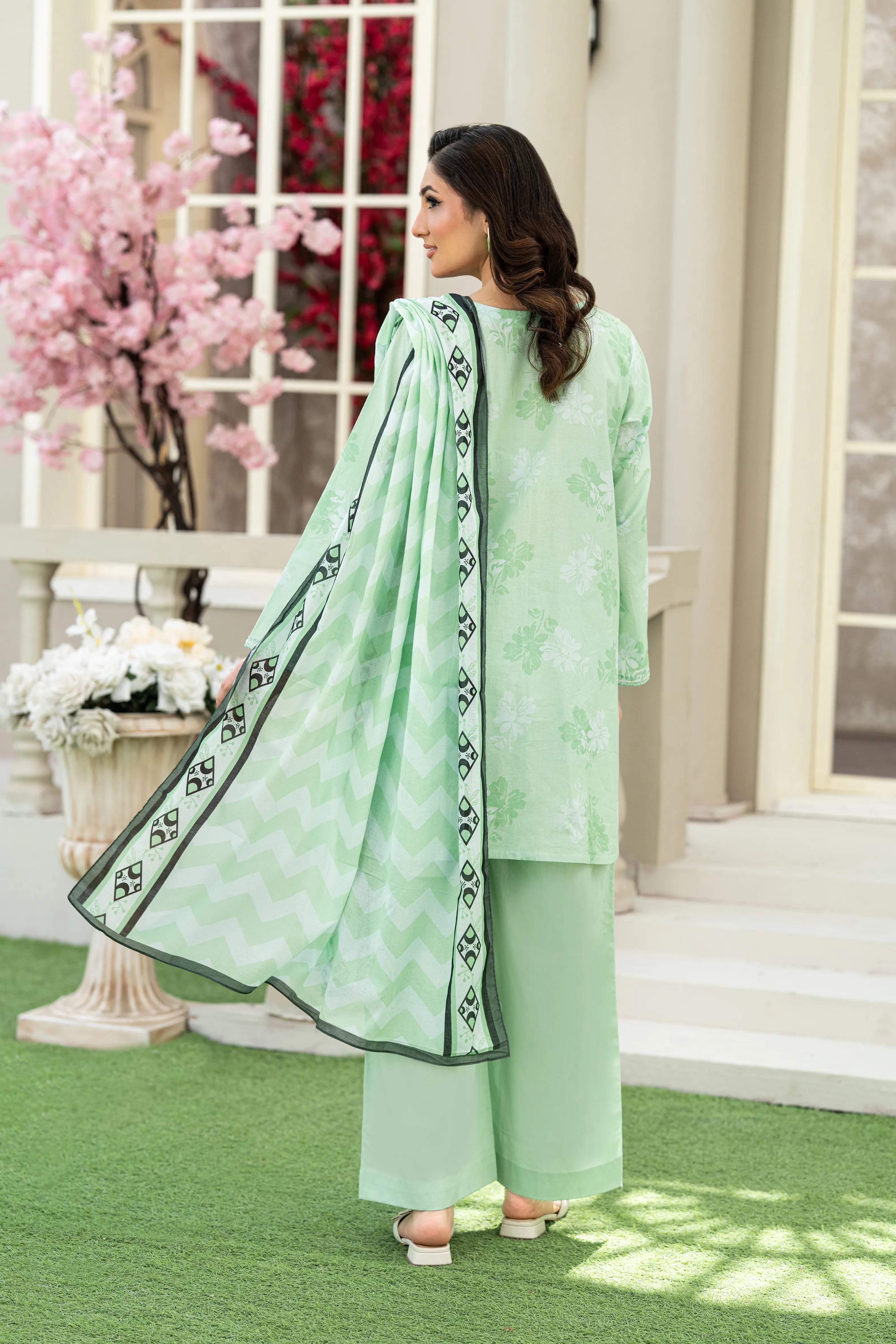 Mint Breeze Printed Lawn 3 Piece Set
