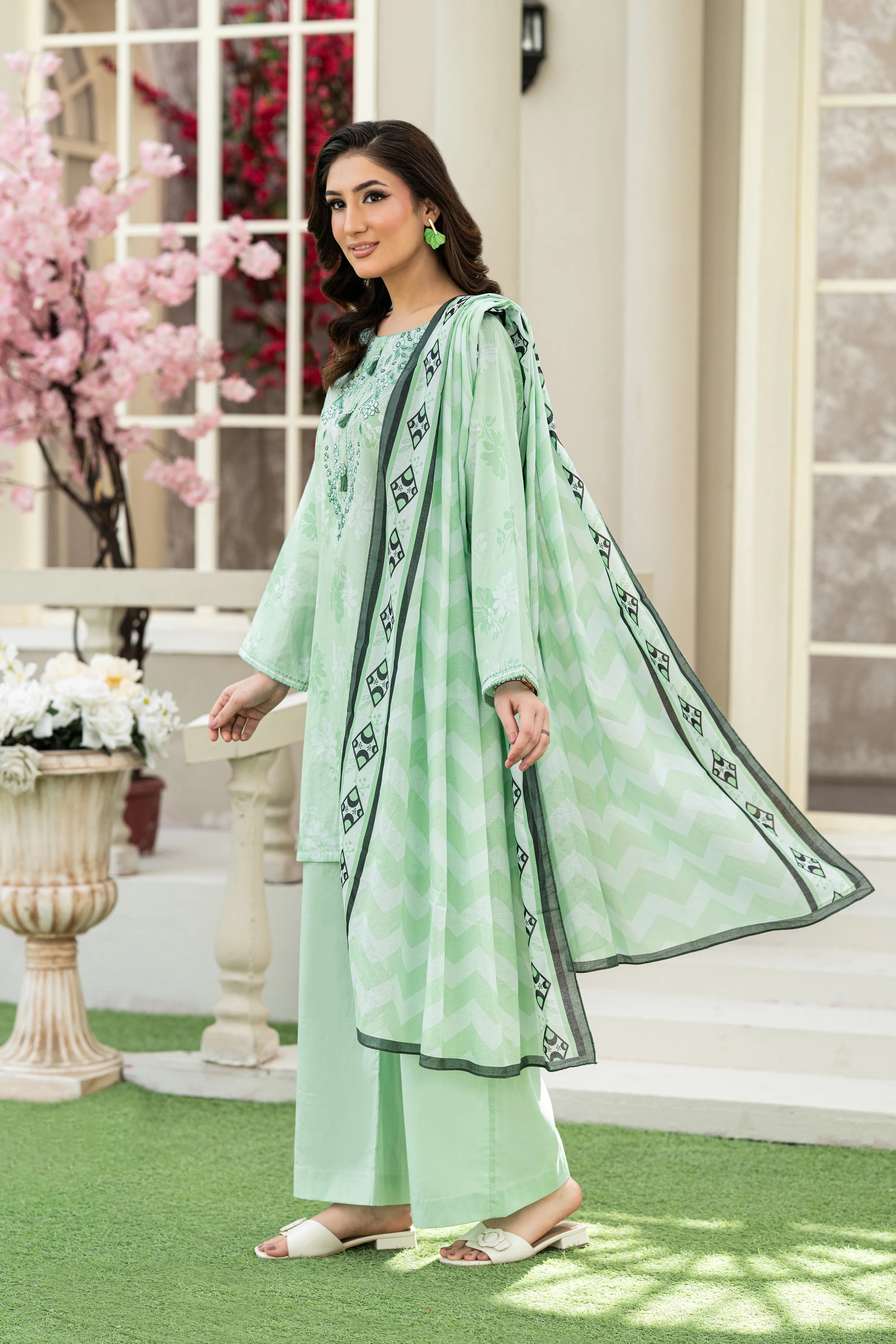 Mint Breeze Printed Lawn 3 Piece Set
