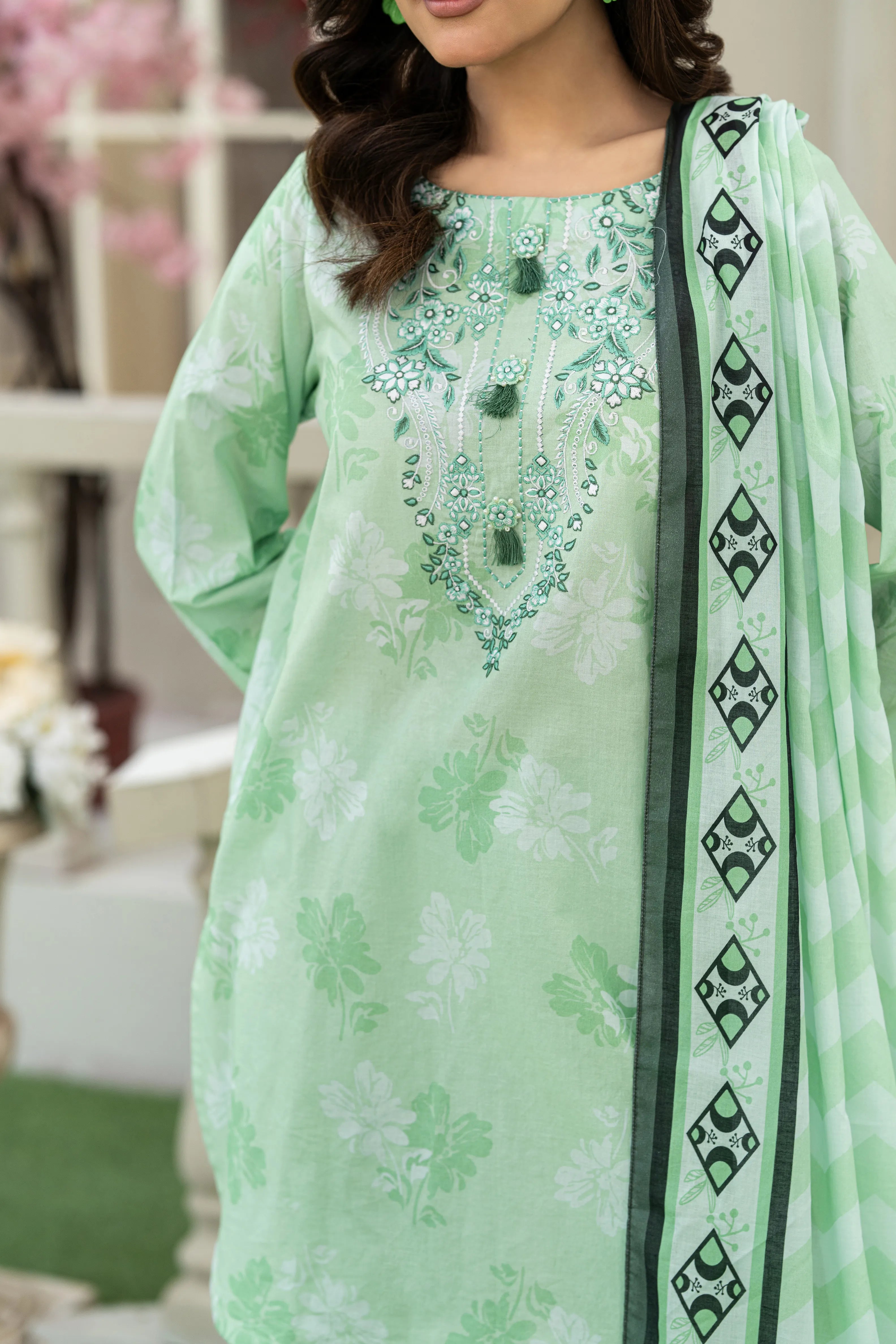 Mint Breeze Printed Lawn 3 Piece Set