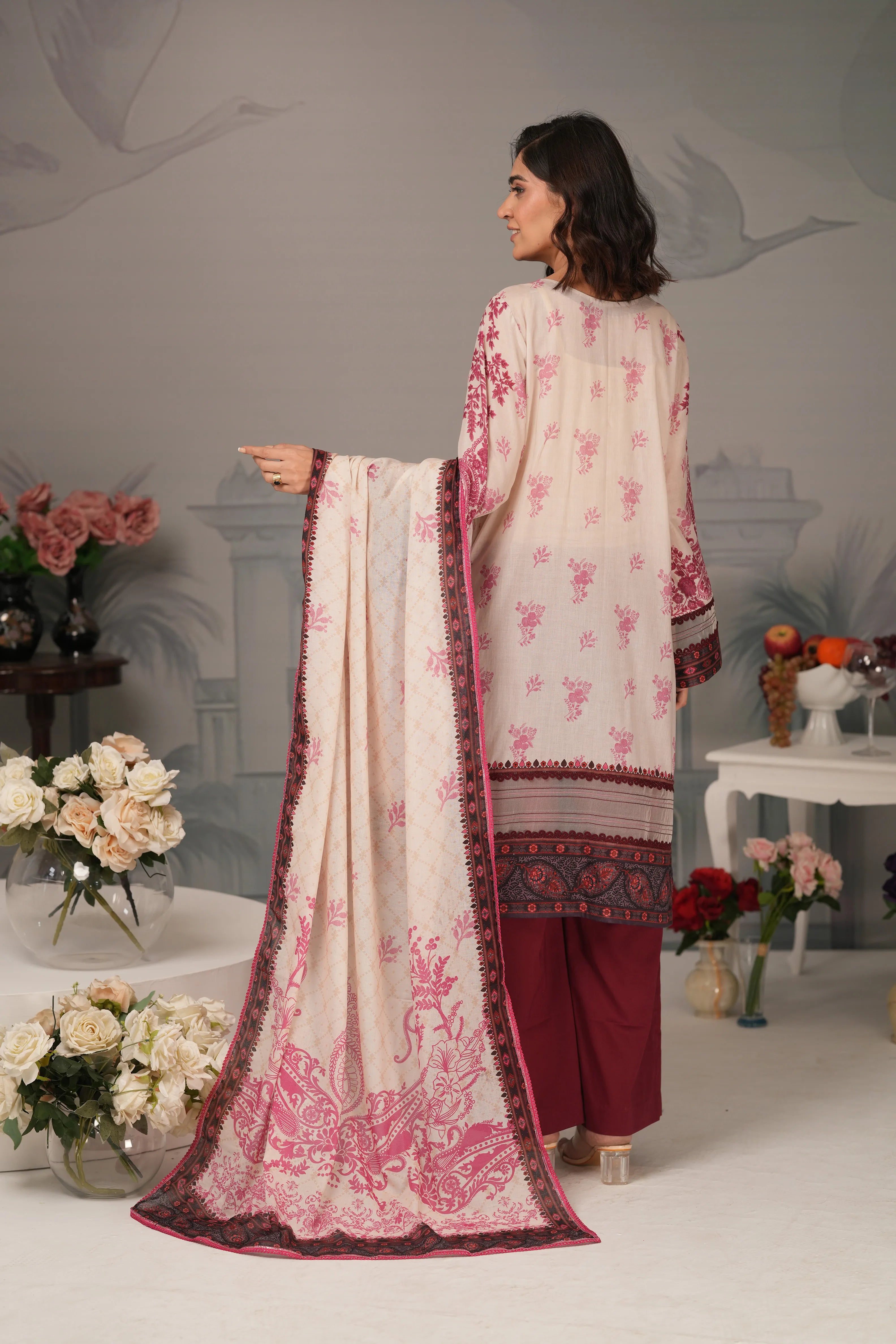 Ruby Bloom Embroidered Lawn 3PC