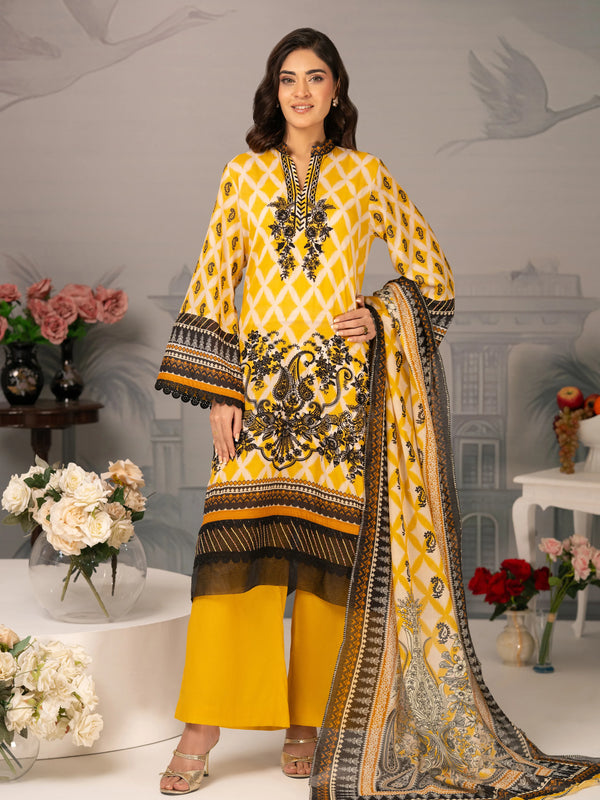 Golden Noir Embroidered Lawn 3PC