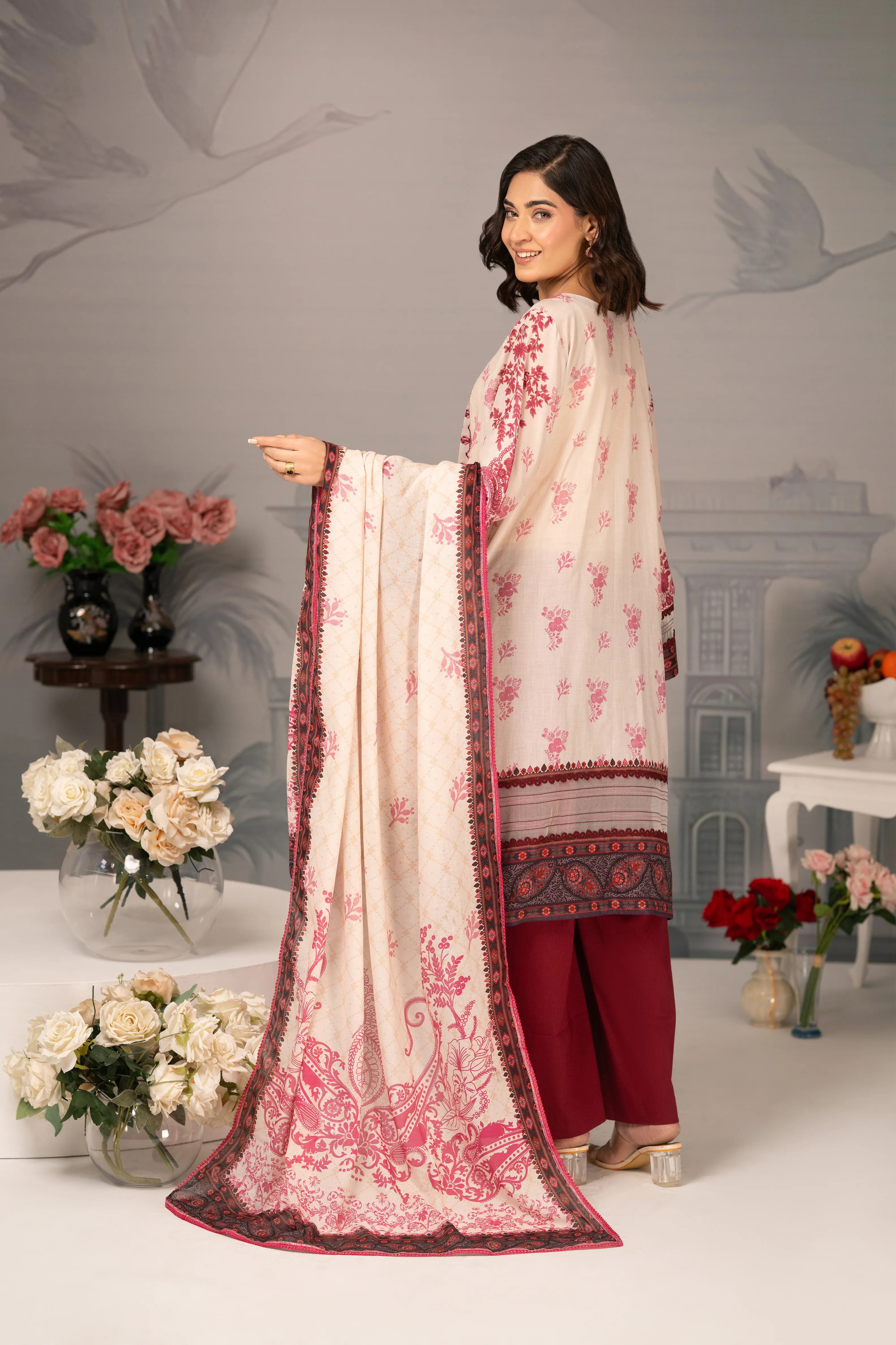 Ruby Bloom Embroidered Lawn 3PC