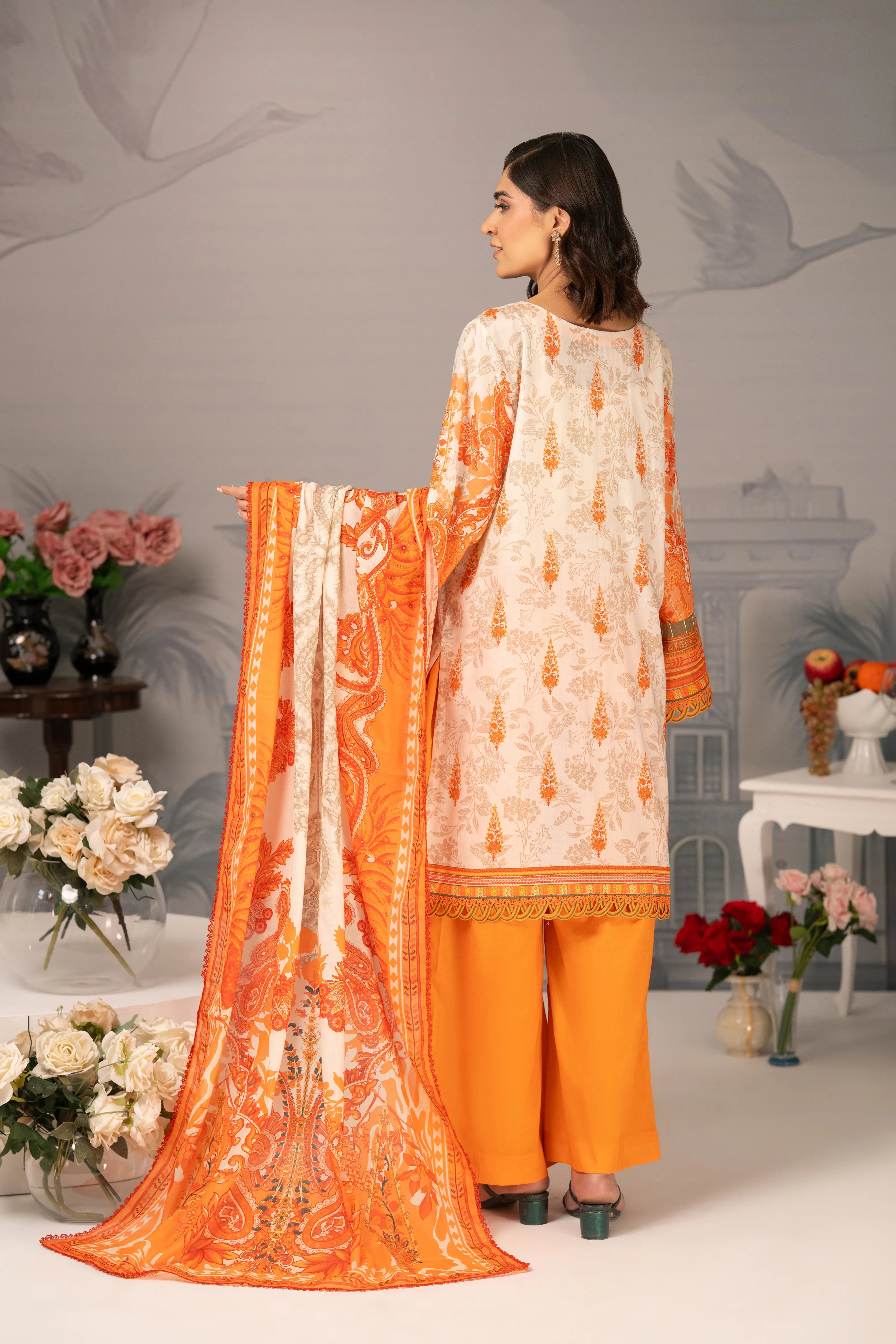 Sunset Garden Embroidered Lawn 3PC