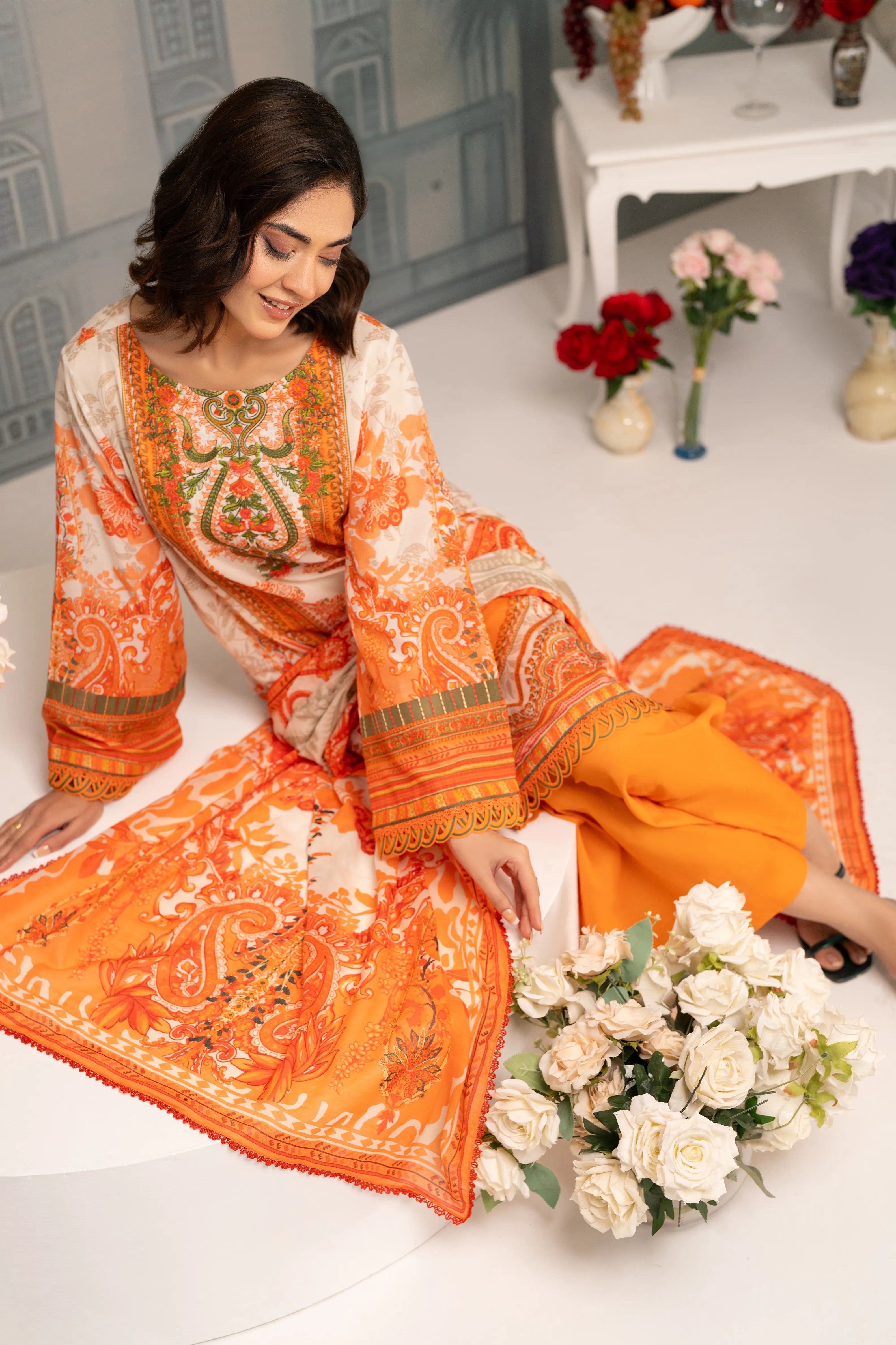 Sunset Garden Embroidered Lawn 3PC