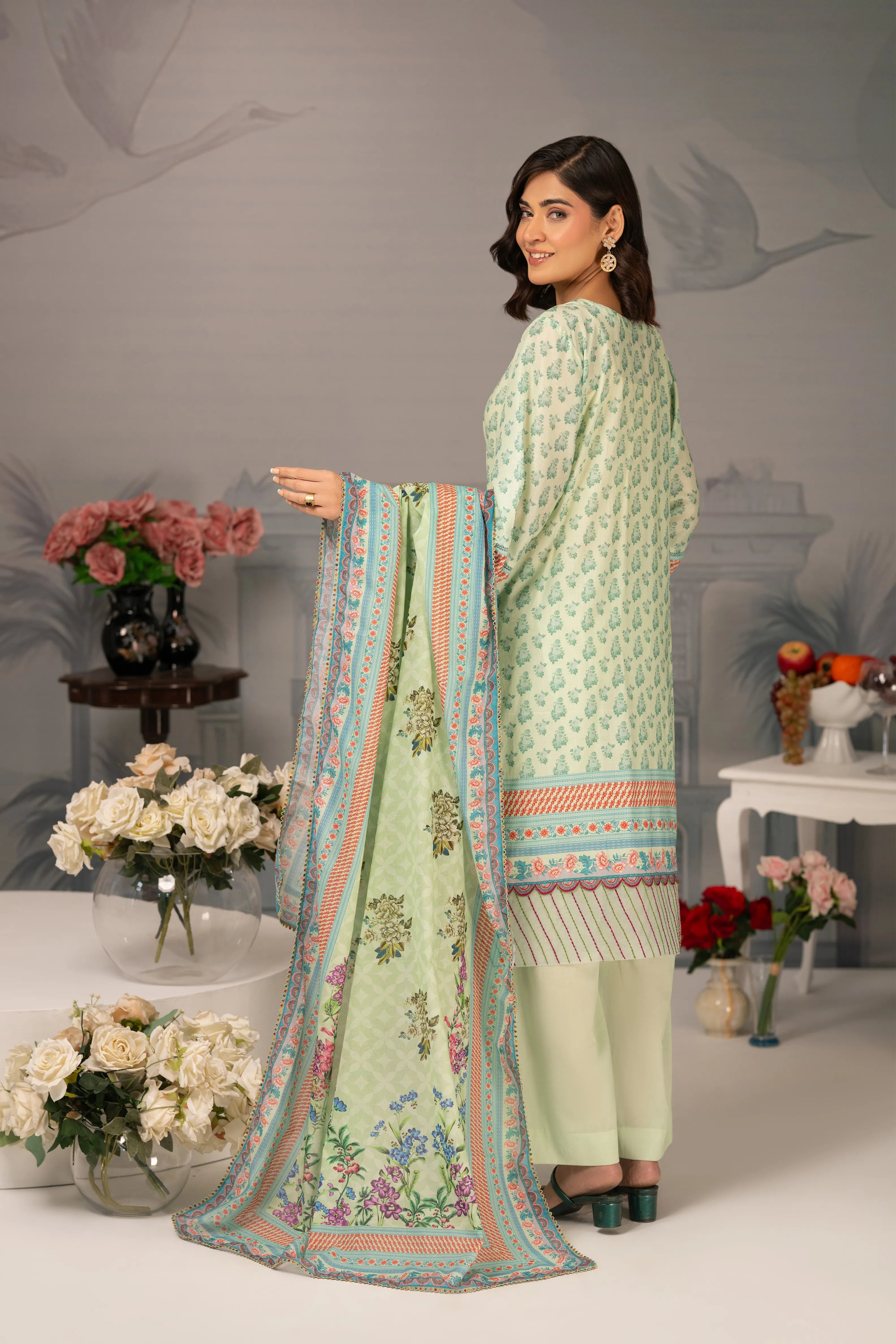 Mint Blossom – 3PC Luxury Lawn