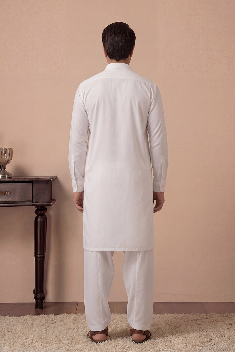 KBC Fashion – Men’s Unstitched Wash & Wear Fabric (White)