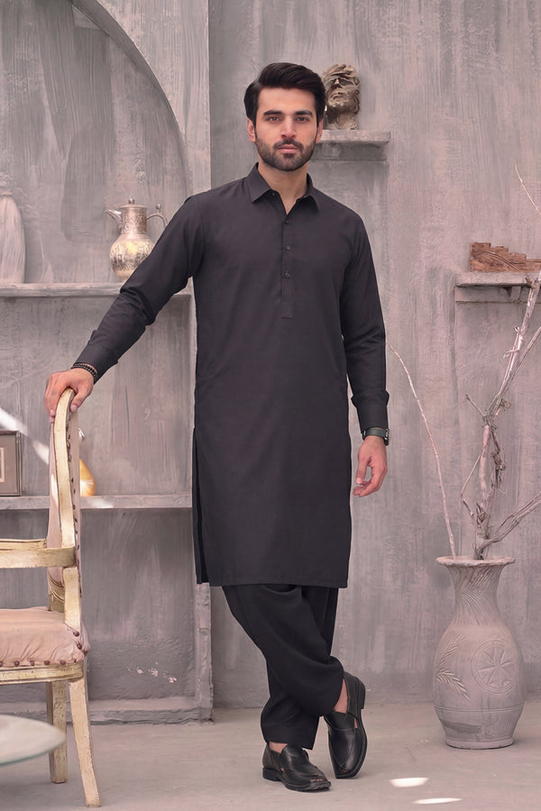 KBC Fashion – Men’s Unstitched Wash & Wear Fabric (Sable Black)