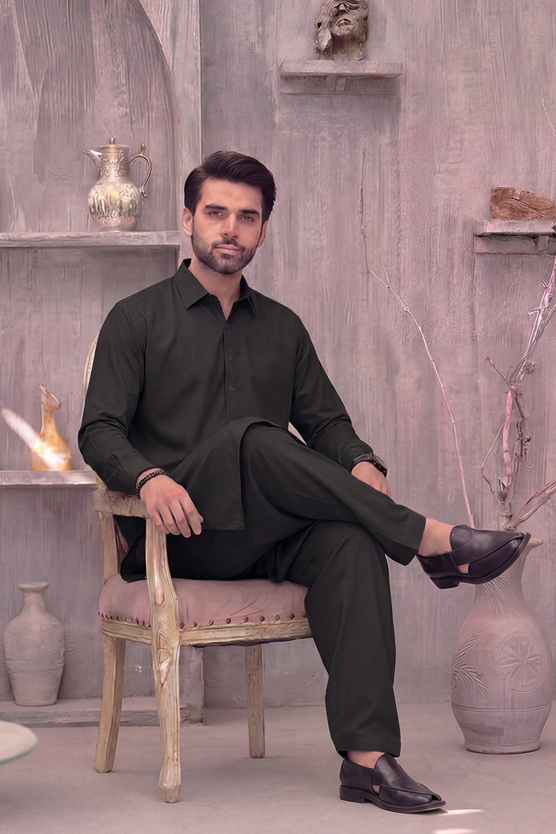 KBC Fashion – Men’s Unstitched Wash & Wear Fabric (Sable Black)