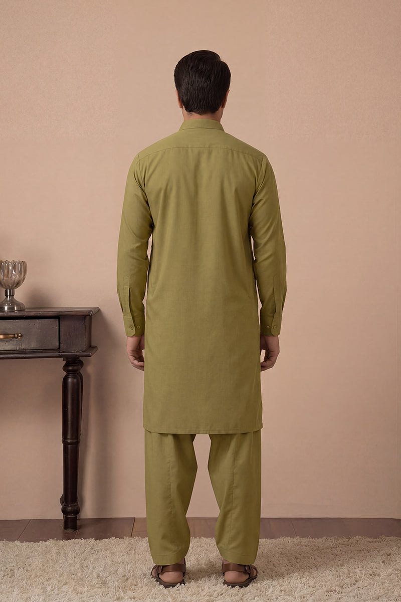 KBC Fashion – Men’s Unstitched Wash & Wear Fabric (Olive)