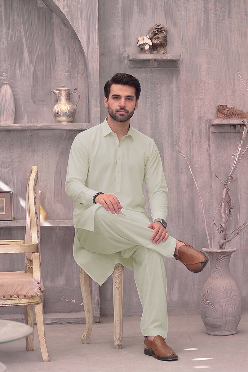 KBC Fashion – Men’s Unstitched Wash & Wear Fabric (Ice Green)